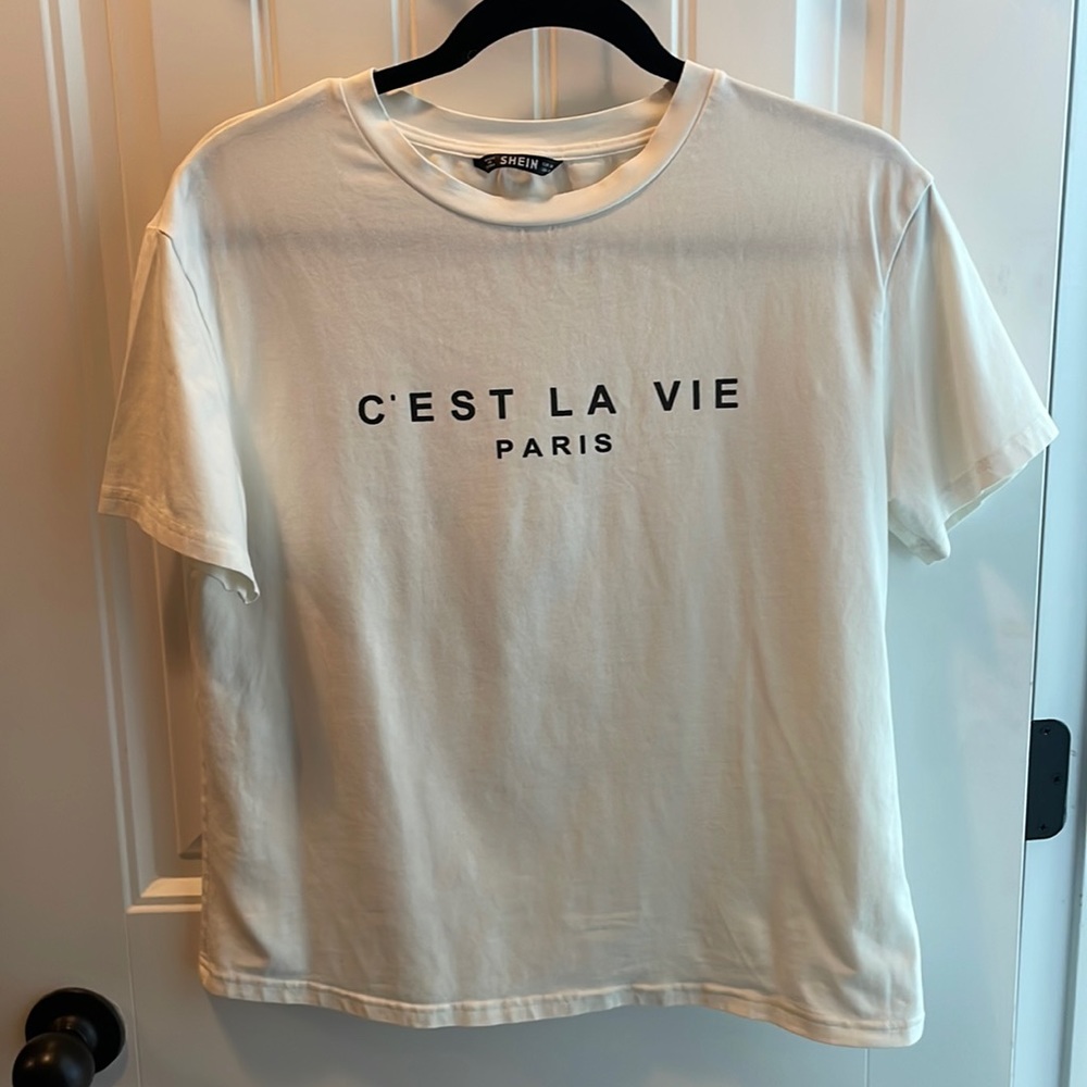 White C’est La Vie Paris t-shirt